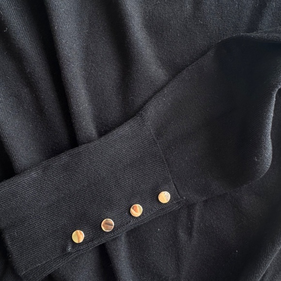 🖤 ZARA Black Crewneck Sweater with Gold Button Detail 🖤 - Picture 3 of 3